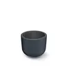 A dark gray planter pot with a ribbed exterior and a lighter gray interior, shown from a slightly elevated angle against a white background. Náhled obrázku produktu
