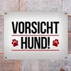 Vorsicht Hund! Metallschild mit Pfoten Motiv in rot Warnung Produktbild-Vorschau 7