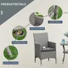 Product details for a rattan garden furniture set, showing close-ups of features and the main chair. Produktbild-Vorschau