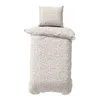 Bettwäsche Leo 155x220 + 80x80 in Renforcé, Weiß/ Beige, Produktbild-Vorschau 2