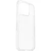 A clear, side view of a transparent phone case with glitter flecks. Produktbild-Vorschau