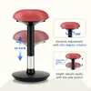 A red wobble stool with adjustable height and 360-degree rotation, shown with diagrams illustrating its features. Anteprima dell’immagine prodotto
