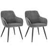 Two dark gray velvet chairs with black metal legs are shown against a white background. Náhľad obrázku produktu