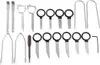 A collection of car radio removal tools laid out on a white background. Produktbild-Vorschau