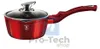 A red saucepan with a glass lid and a red handle, shown against a white background. Náhled obrázku produktu