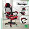 A gaming chair with various dimensions and measurements indicated by lines and text. Náhľad obrázku produktu