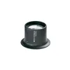 A black loupe with a glass lens sits on a white background. Produktbild-Vorschau