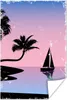MuchoWow® Poster Boot - Palme - Nacht - Sommer 120x180 cm - Produktbild-Vorschau 1