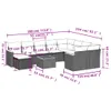 11-tlg. Garten-Sofagarnitur mit Kissen Schwarz Poly Rattan Produktbild-Vorschau 3