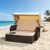 Mucola sedia da spiaggia lettino in rattan con tetto Anteprima dell’immagine prodotto 23