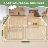 MEULBATY Laufstall Baby Laufgitter, klappbar Holz Laufstall Produktbild-Vorschau 2