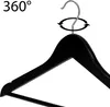 A black wooden hanger with a rotating hook icon and the text "360°". Produktbild-Vorschau