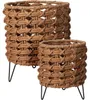 ProGarden Übertopf auf Beinen boho 2er Set braun Produktbild-Vorschau 1