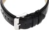 A close-up of a black watch strap with a silver buckle. Podgląd zdjęcia produktu