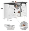 Merax Buffetschrank 120 cm in Weiß mit Schiebetüren & 3 Produktbild-Vorschau 7