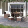 An outdoor patio scene with a rattan furniture set. Produktbild-Vorschau