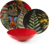 A set of decorative plates and a bowl with animal and plant motifs. Anteprima dell’immagine prodotto