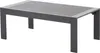 A gray aluminum coffee table with a slatted top, shown from a slight angle against a white background. Produktbild-Vorschau