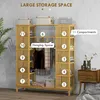 HOMCOM Armoire penderie en bambou armoire de rangement avec Voir les images du produit 6