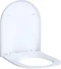 A white toilet seat with the lid open, shown from a slightly elevated front-left diagonal angle against a white background. Anteprima dell’immagine prodotto