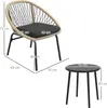 Outsunny 3-tlg. Rattan Gartenmöbel-Set, Balkonmöbel-Set mit Produktbild-Vorschau 7