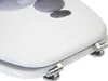 A close-up view of a white toilet seat with a decorative design of smooth gray stones. Produktbild-Vorschau
