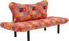 A colorful patchwork sofa bed on a white background. Produktbild-Vorschau