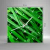 Wanduhr - Quadrat - Glasuhr - Natur Gras Wasser Tropfen - Produktbild-Vorschau 3