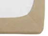 Close-up view of the corner of a beige fitted sheet. Náhled obrázku produktu