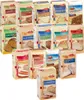 A collection of various bread mixes in their packaging, arranged in a layered display. Produktbild-Vorschau