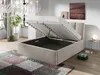 A bedroom scene with a bed that has its storage compartment open. Náhľad obrázku produktu