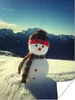 MuchoWow® Poster Schneemann mit Blick auf die Landschaft Produktbild-Vorschau 1