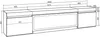 A technical drawing with dimensions of a TV stand. Produktbild-Vorschau
