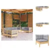 vidaXL 8-tlg. Garten-Lounge-Set mit Grauen Kissen Kiefer Produktbild-Vorschau 1