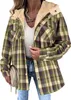 ASKSA Femme Veste d'hiver à carreaux Oversize Manches Voir les images du produit 4