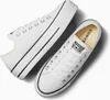 A pair of white Converse sneakers shown from a top-down perspective. Voir les images du produit