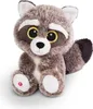 A plush raccoon toy is sitting on a white background. Produktbild-Vorschau