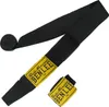 A pair of black boxing hand wraps with yellow labels is laid out on a white background. Anteprima dell’immagine prodotto