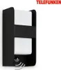 A black outdoor wall light with a motion sensor, shown against a white background. Produktbild-Vorschau