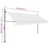vidaXL Store rétractable manuel avec LED 350 cm Crème Voir les images du produit 9