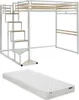 Zwischengeschoßbett 140 x 200 cm - Metall und MDF - Weiß + Produktbild-Vorschau 1