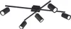 A black ceiling light fixture with five adjustable spotlights is shown against a white background. Podgląd zdjęcia produktu
