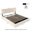 A diagram showing the dimensions of a bed frame with a headboard. Podgląd zdjęcia produktu