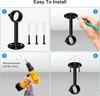 A four-panel image demonstrating how to install curtain pole brackets. Produktbild-Vorschau