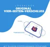 A diagram illustrating the four-sided locking mechanism and sealing technology of a Lock&Lock food container. Voir les images du produit