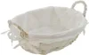 corbeille à pain ovale en osier, blanc, avec intérieur en Voir les images du produit 2