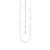 A silver chain necklace with a small circular pendant. Produktbild-Vorschau