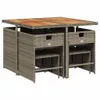 The Living Store 9-tlg. Garten-Essgruppe mit Kissen Grau Produktbild-Vorschau 4