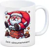 Weihnachtsmann Kamin Kaffeebecher und Spruch Zeit Produktbild-Vorschau 1
