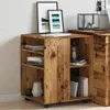 vidaXL Skriňa na kolieskach, vzhľad starého dreva 60x53x72 Náhľad obrázku produktu 4